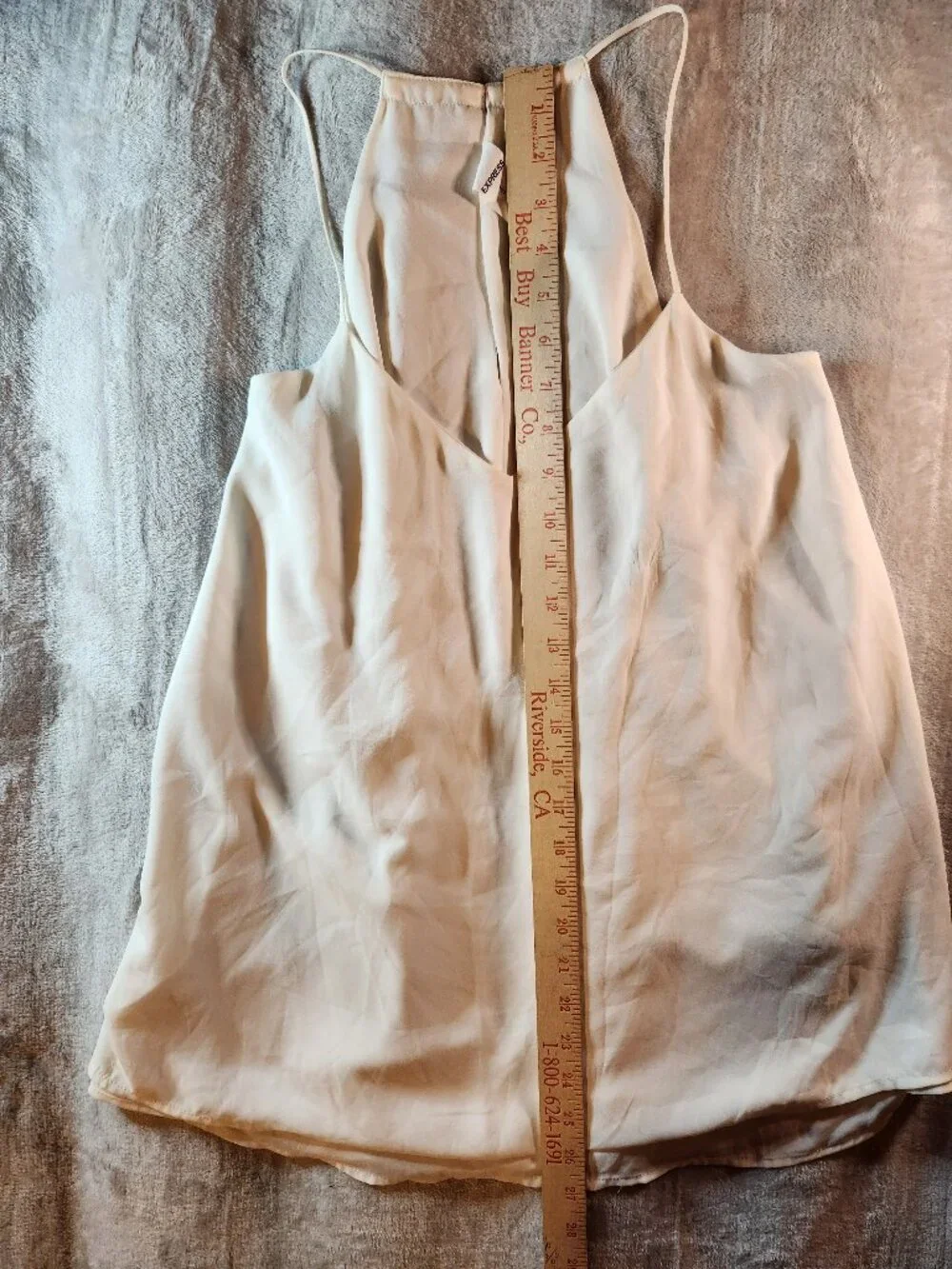 Express Ivory Halter Neck Spaghetti Strap Cami  L